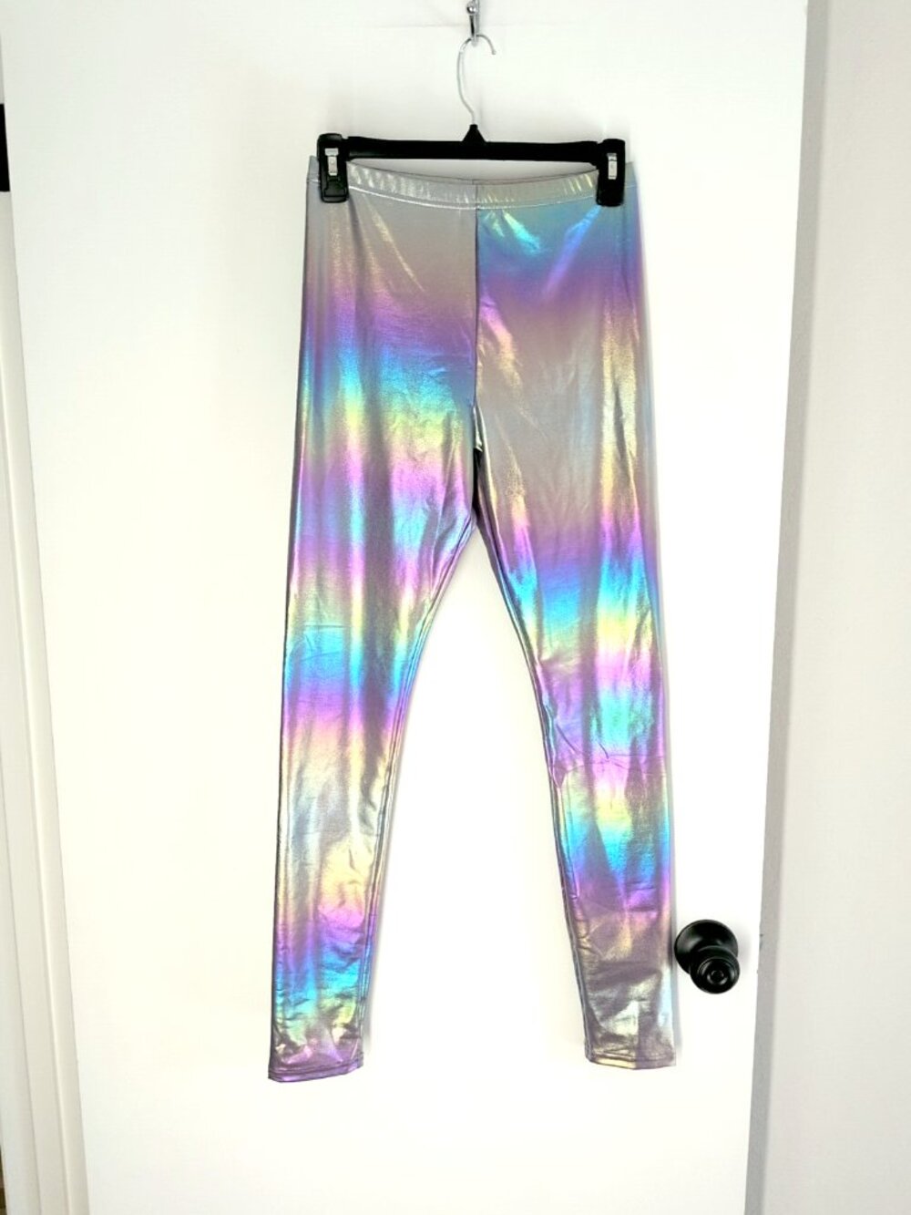 Old Navy shiny foil leggings Unicorn Iridescent XXL/18 holographic rainbow NWOT